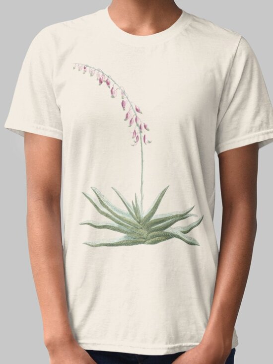 Outfit Bits Tops - Carinated Gasteria Vintage Floral Print Short Sleeve Graphic Tee T-shirt S-XXL